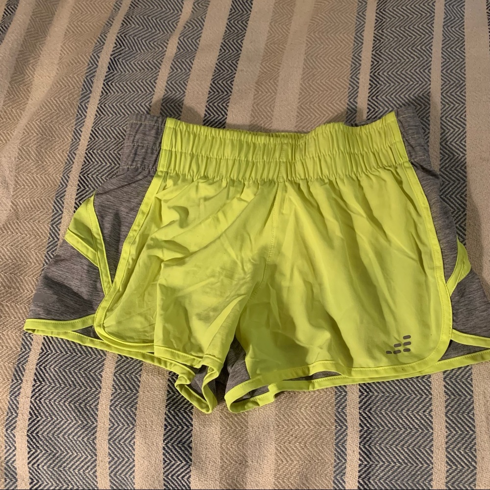 BCG Inner Drawstring Running Shorts -Neon Yellow/Gray